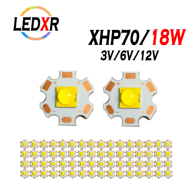 XHP70D灯珠大功率LED陶瓷灯珠3V 6V白光暖白光强光手电筒铜基板
