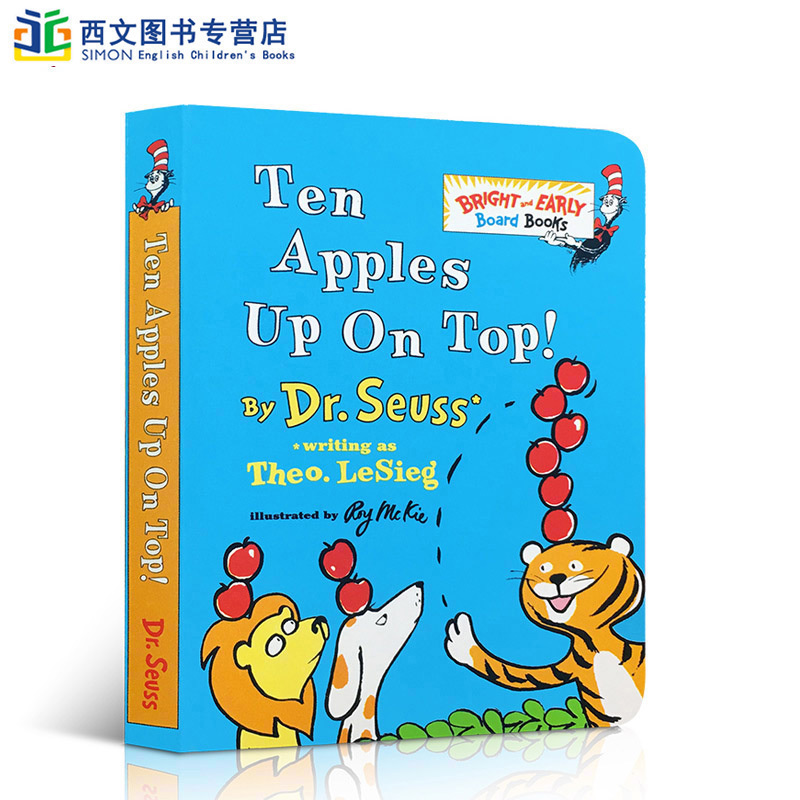 Early Ten 送音频低幼适龄版 Dr.Seuss头顶十个苹果 英文原版 and Top 绘本 Apples 苏斯博士学会数数纸板书Bright Board