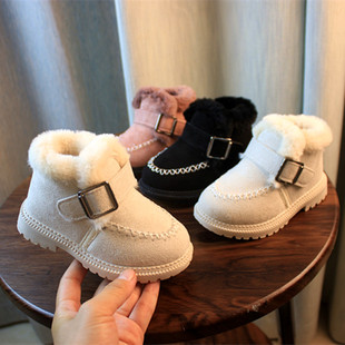 男童 宝宝棉鞋 7岁冬季 女童雪地靴保暖儿童马丁靴中小童毛毛短靴