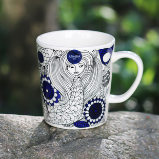 北欧创意个性 小花瓶 芬兰餐具瓷Arabia中古咖啡杯田园风陶瓷盘子