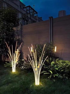 户外光纤芦苇灯创意庭院灯芦苇灯别墅景观装 饰灯公园林亮化草坪灯