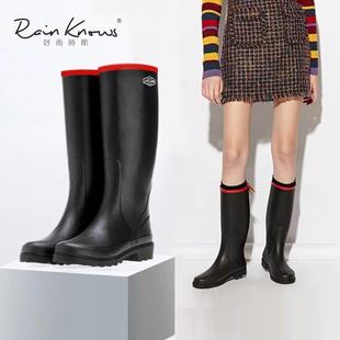 加绒防水雨靴 时尚 天然橡胶秋冬ins高街品质高筒雨鞋 好雨时节 女式