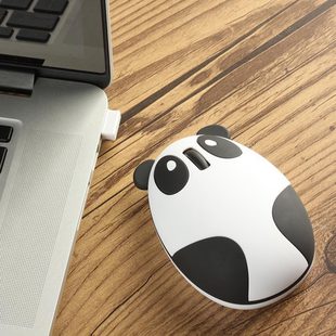 有线女生鼠标无声静音个性 创意时尚 熊猫无线 包邮 可爱USB充电鼠标