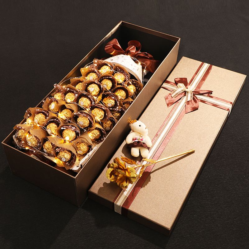 520情人节礼物发光巧克力花束装 送男女朋友闺蜜生日表白创意礼