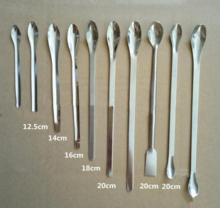 不锈钢药勺小号医用加厚量勺分药匙实验耗材器材单双头取样品药勺