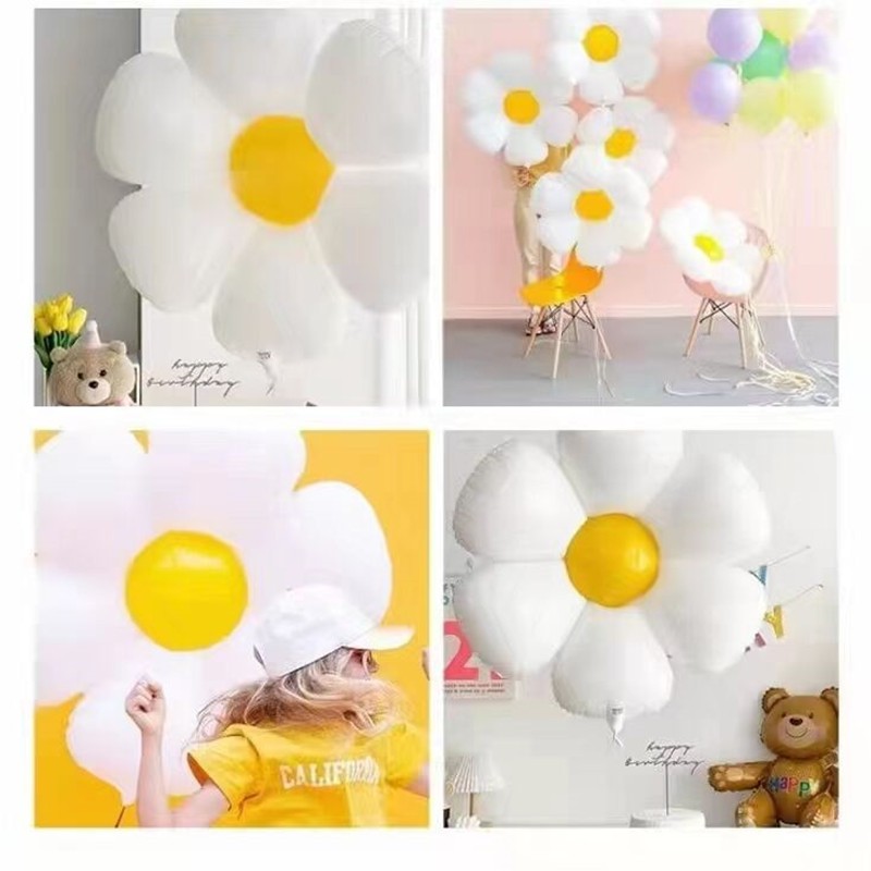 韩国ins小雏菊铝膜可爱气球 派对装 饰 鸡蛋花太阳花儿童玩具气球