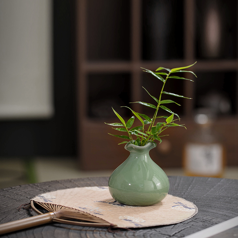 简约小清新陶瓷水培花瓶青瓷家居客厅桌面花器绿植容器装 饰品摆件