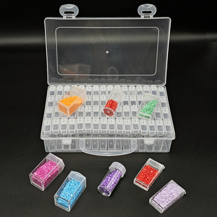 钻石画工具手工分装 收纳盒透明米珠小盒子美甲水钻分钻瓶子储物盒