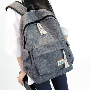 简约双肩包男女韩版 中学生书包大容量旅行背包学院风电脑包休闲包