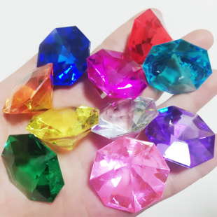 宝石玩具亚克力仿水晶八角彩色钻石商场柜台小摆件儿童奖励小礼物
