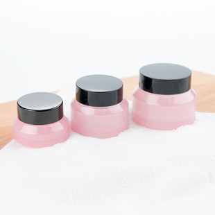 粉色玻璃霜膏瓶避光眼霜面霜瓶膏霜盒化妆品分装 瓶空瓶面膜便携