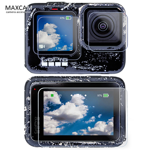 MAXCAM适用gopro hero10 black镜头钢化膜狗gopro10屏幕玻璃防刮高清保护贴膜清洁布gopro配件