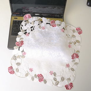 电脑罩笔记本盖布蕾丝绣花茶具小家电多用防尘巾打印机欧式 防尘布