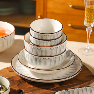 舍里日式 陶瓷碗高级感餐具菜盘饭碗汤碗家用2023新款 网红碗碟套装