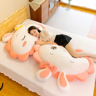 床头大靠垫软包白色兔子抱枕女生睡觉靠背超软1.2米ins风枕头卧室