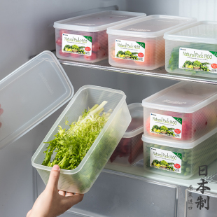 日本进口冰箱专用收纳盒保鲜盒食品级厨房密封冷冻盒水果蔬菜鸡蛋