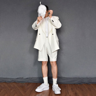 冷淡系艺术生外套西装 男高级感夏天ins轻奢风上衣氛围感白色西服