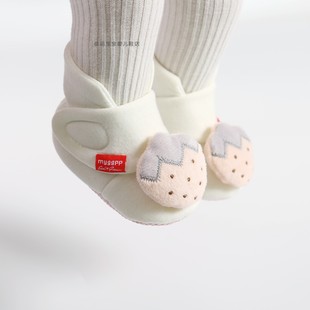 新生婴儿鞋 袜步前软底不掉036月1岁男女宝宝纯棉加绒保暖 秋冬季