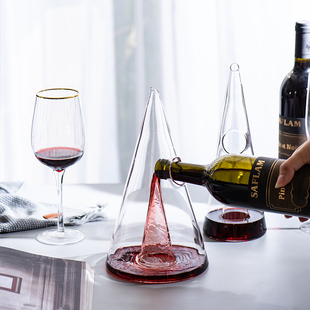 快速瀑布醒酒器分酒器家用手工玻璃红葡萄酒北欧风艺术创意礼盒装