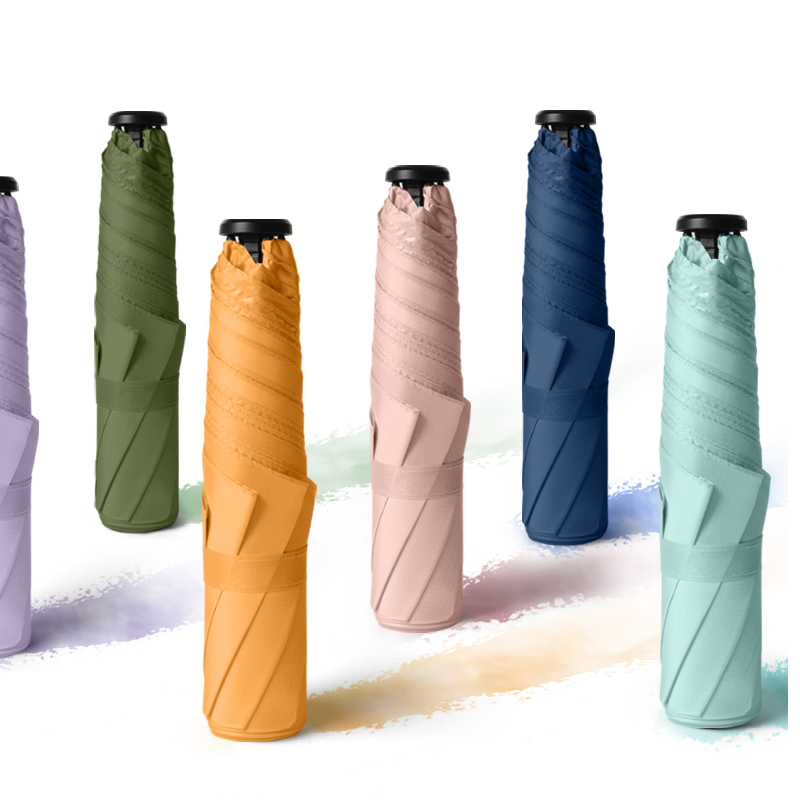 超轻铅笔伞仅110克彩胶黑胶高防紫外线防晒抗UV太阳伞折叠遮阳伞