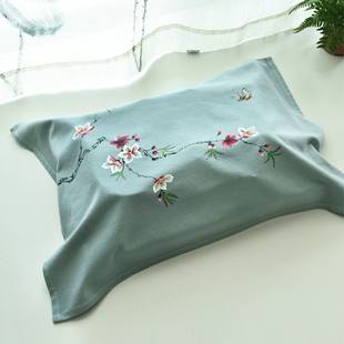 手绘禅意中式 家用茶盘盖布巾棉亚麻茶桌台茶具防尘罩布多用长方形