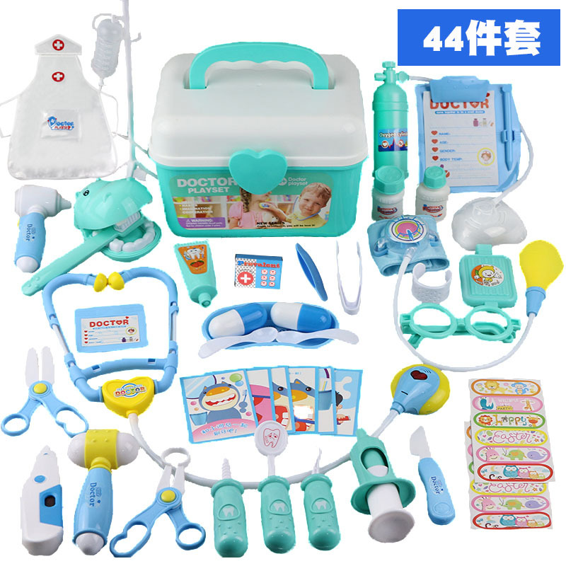 河马系列过家家医生玩具儿童小护士仿真诊所用具箱收纳盒套装