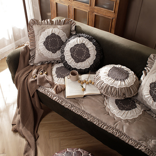 纯色咖色沙发垫坐垫四季 通用欧式 奢华轻奢真皮防滑专用垫子春夏季