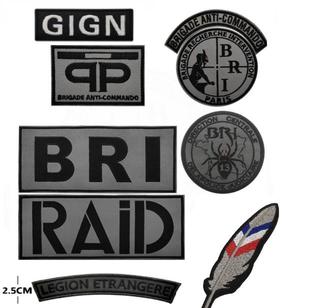 法国旗补丁BRI刺绣大背贴GIGN彩虹六号干员臂章RAID英文长条胸章
