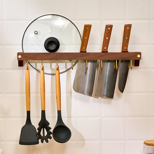 厨房挂杆免打孔挂钩勺子锅铲挂架壁挂式 刀具收纳厨房锅盖置物架子