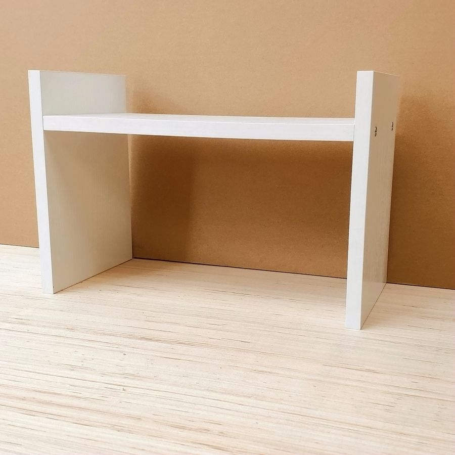 桌面收纳架子实木生态板白色厨房简易小书架杂物整理家用文件创意