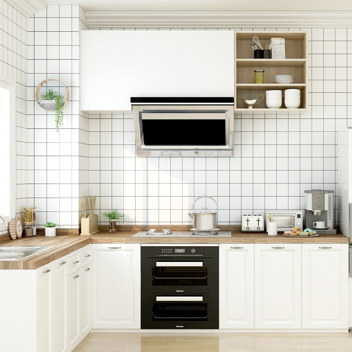 厨房贴纸防水防油自粘壁纸柜灶台用墙纸瓷砖贴白色加厚耐高温墙贴