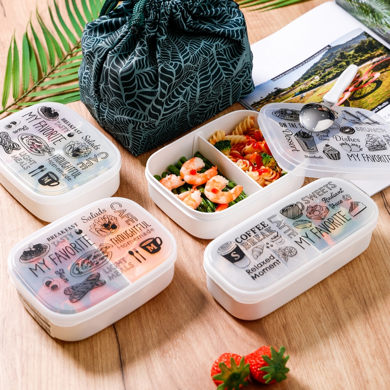 日本进口便当盒分格饭盒可微波耐高温保鲜盒食品级水果冰箱收纳盒