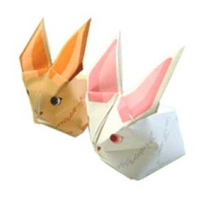 满68 包邮 两只小兔子小白兔儿童简易手工 3D折纸DIY非成品