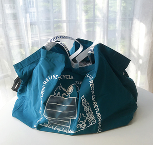 卡通史努比日单肩手提大容量可折叠便携环保购物袋超市大尼龙布袋