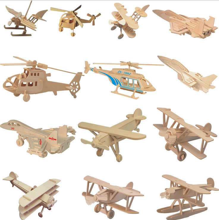 仿真战斗机模型 益智玩具 飞机航模 拼装 木质儿童手工3D立体拼图