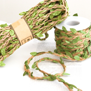 绿叶麻绳子蜡绳卷捆幼儿园环创环境布置材料手工挂件空中吊饰挂饰