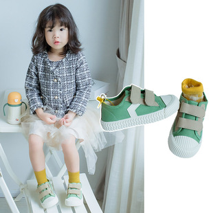 布鞋 2到7岁宝宝穿软底幼儿园饼干鞋 春秋糖果色浅口帆布鞋 韩国新款