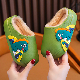 2022新款 冬季 儿童棉拖鞋 可爱女孩室内小孩亲子宝宝毛毛鞋 男童拖鞋