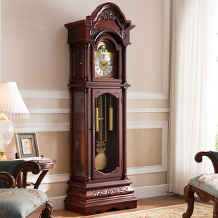 赫姆勒机械座钟欧式 落地钟客厅中式 复古立式 钟摆件立钟摆钟