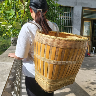 贵州家用纯手工竹背篓竹子编织移动菜篮子收纳筐精致特惠型竹制品