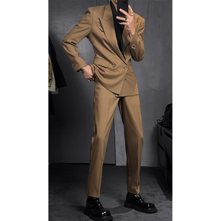 气质双领设计西服休闲西裤 高级感英伦风西装 龙叨叨2024春季 套装