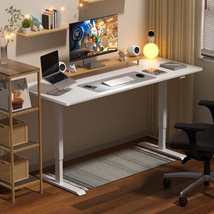 爱美卓手动现代简约办公桌站立式 电脑升降桌手摇写字台书桌工作桌