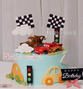 扮 汽车赛车男孩宝宝儿童生日玩具摆件红绿灯装 蛋糕装 热卖 饰