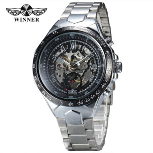 韩国生日手表商务馈赠手表品牌表男winner全自动机械时尚 不锈钢