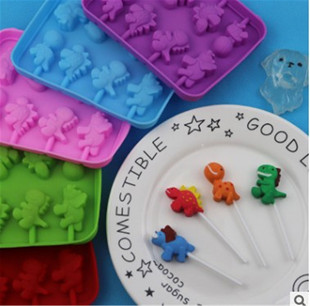 8连恐龙棒棒糖模具 儿童食品糖果食品级模具卡通耐高温不沾多次用