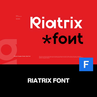 Riatrix北欧现代前卫几何时尚 品牌logo海报画册封面标题英文字体