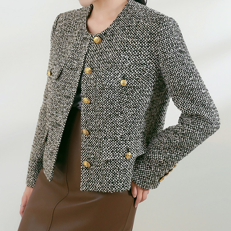 名媛富家千金小香风高级感羊毛外套新款 2023高端上衣 高定品质法式