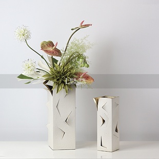 现代简约轻奢花瓶样板间客厅花艺插花创意软装 饰品小摆件陶瓷花器