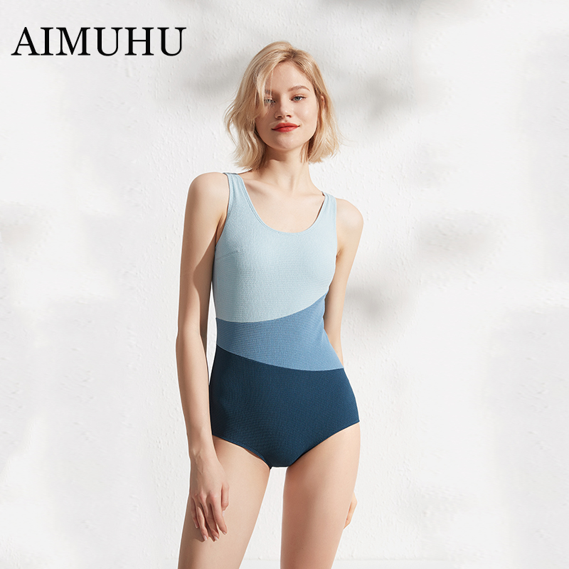 AIMUHU新款 显瘦泡温泉连体游泳衣女保守遮肚专业高级感