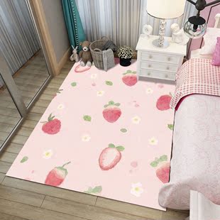 少女心地毯可爱床边毯女生房间卧室少女耐脏大面积满铺粉色地毯